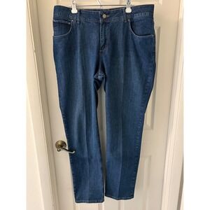 Riders by Lee Womens 18W L Dark Wash High Rise Straight Leg Jeans Stretch EUC